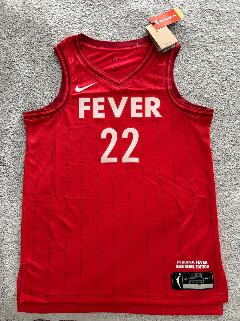 Nike Rebel Red Indiana Fever #22 Caitlin Clark Basketball Jersey